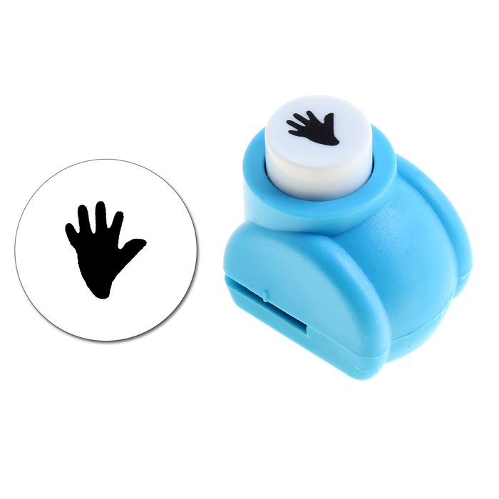 Дырокол фигурный "Ладошка" d=1 см 3х2,5х3 см МИКС - Фото 1