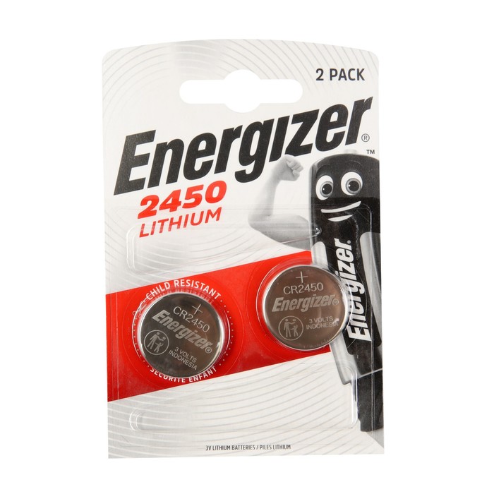 Батарейка литиевая Energizer, CR2450-2BL, 3В, блистер, 2 шт. - Фото 1