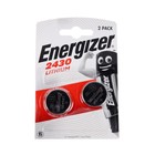 Батарейка литиевая Energizer, CR2430-2BL, 3В, блистер, 2 шт. - Фото 1