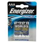Батарейка литиевая Energizer Ultimate Lithium, AAA, FR03-4BL, 1.5В, блистер, 4 шт. - Фото 1