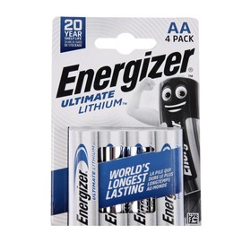 Батарейка литиевая Energizer Ultimate Lithium, AA, FR6-4BL, 1.5В, блистер, 4 шт.