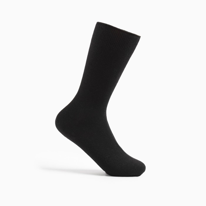 Носки мужские шерстяные, цвет чёрный, размер 23 - Фото 1