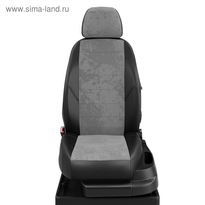 Авточехлы для Renault Scenic 1 с 1996-2003 г., компактвэн, экокожа, цвет серый, чёрный - Фото 1