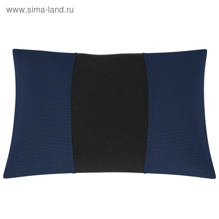 Подушка автомобильная, поясничный подпор, жаккард, чёрная, рисунок: синяя точка - Фото 1