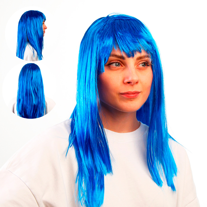 Карнавальный парик «Красотка», синий - Фото 1