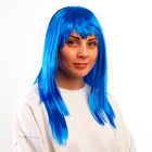 Карнавальный парик «Красотка», синий - Фото 2