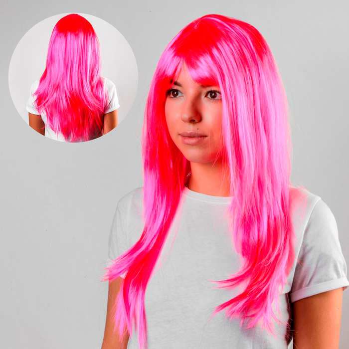 Карнавальный парик «Красотка», цвет розовый - Фото 1