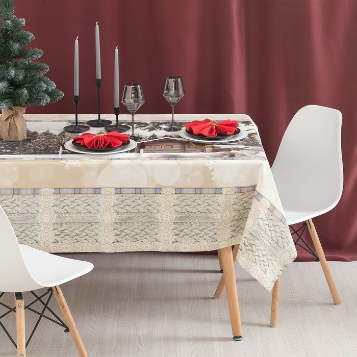 Скатерть "Этель" Зимний лес 145х300, хлопок 100%, 136 гр/м2 с ГМО - Фото 1