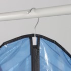 Чехол для одежды Доляна, 60×137 см, полиэтилен, цвет синий прозрачный - Фото 4
