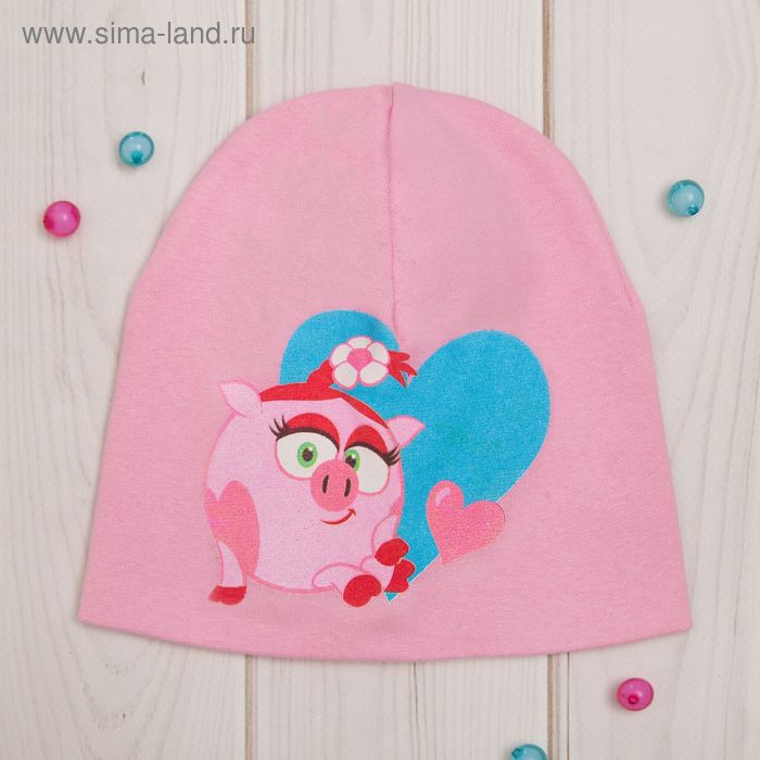 Шапка детская СМЕШАРИКИ "Нюша" р-р 49 (1-3 года) 100%хл - Фото 1