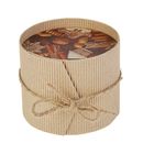 Коробка круглая из рифленного картона, "Ореховый рай", 9.5 х 8 см - Фото 1