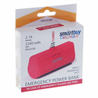 Внешний аккумулятор SmartBuy, 2200 мАч, micro USB, 2 А, индикатор зарядки, красный - Фото 5