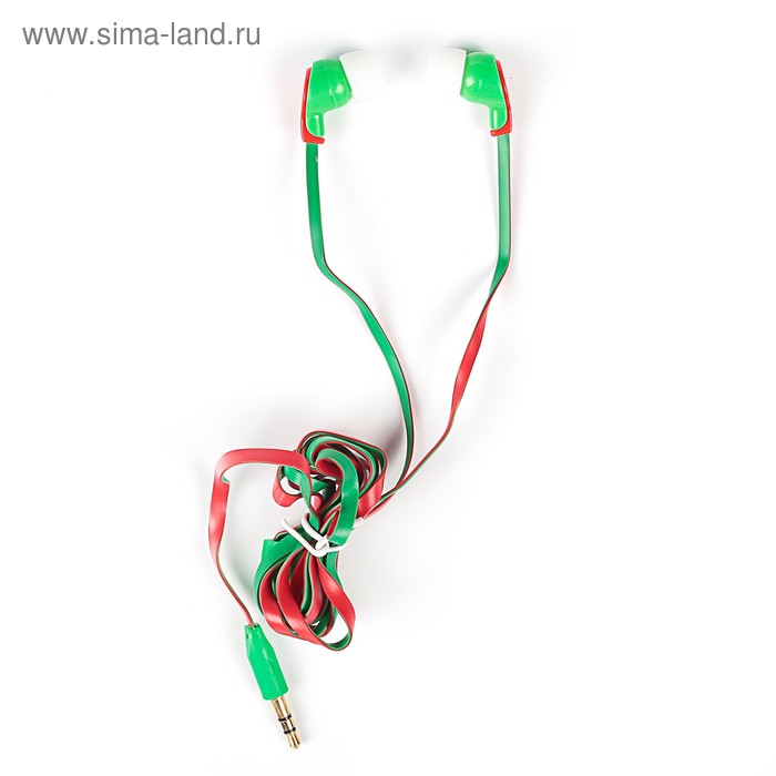 Наушники SmartBuy FANATIK SBE-4020, вакуумные, 104 дБ, 16 Ом, 3.5 мм, 1.2 м, красно-зеленые - Фото 1