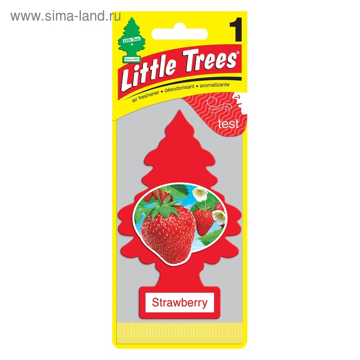 Ароматизатор Ёлочка Little Trees Клубника, Strawberry