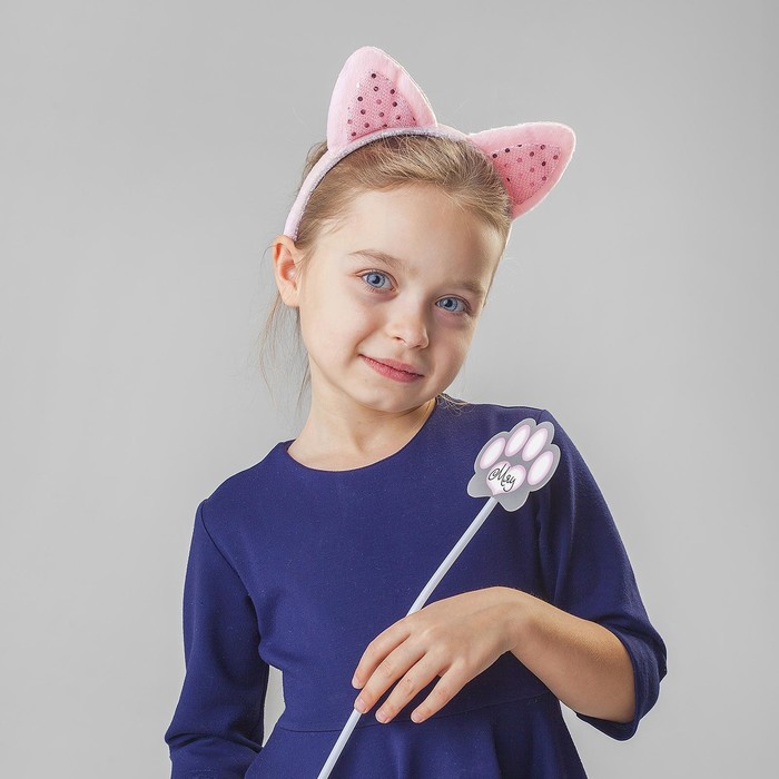 Карнавальный набор «Кошечка», ободок, ушки, хвостик, волшебная палочка - фото 1905426388