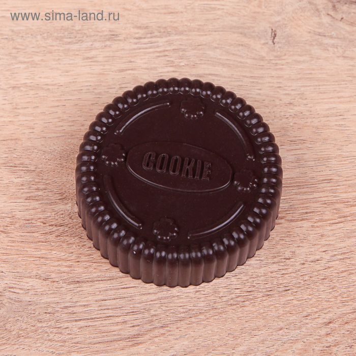 Форма силиконовая для выпечки Доляна «Круг. Печенье», 8×2,7 см, цвет шоколадный - Фото 1