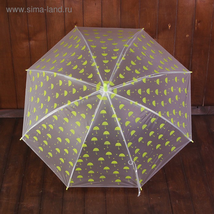 Зонт детский полуавтоматический «Зонтики», r=44см, цвет прозрачный/жёлтый - Фото 1