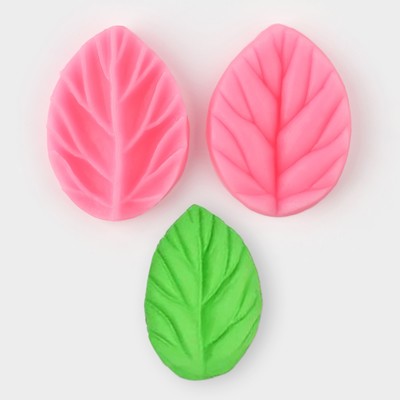 Молд кондитерский «Лист вишни», силикон, 2 части 7.5×5.5 см, МИКС
