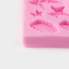 Молд Доляна «Листики», силикон, 9×7,2 см, цвет розовый - фото 4578387