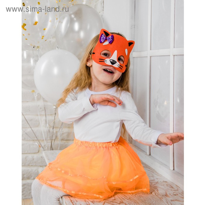 Карнавальный костюм "Лисичка" маска с бантиком, хвостик - Фото 1