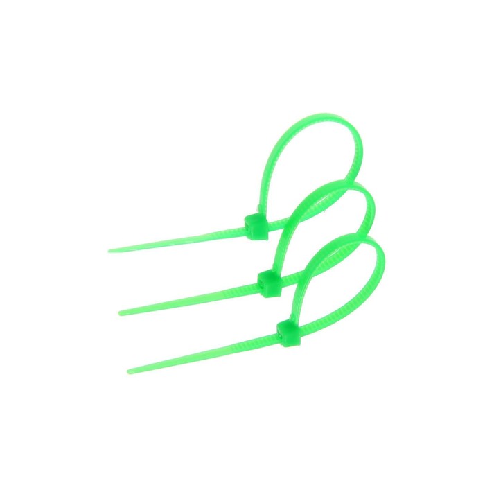 Хомут нейлоновый ТУНДРА krep, для стяжки, 2.5х100 мм, зеленый, в упаковке 100 шт. - Фото 1