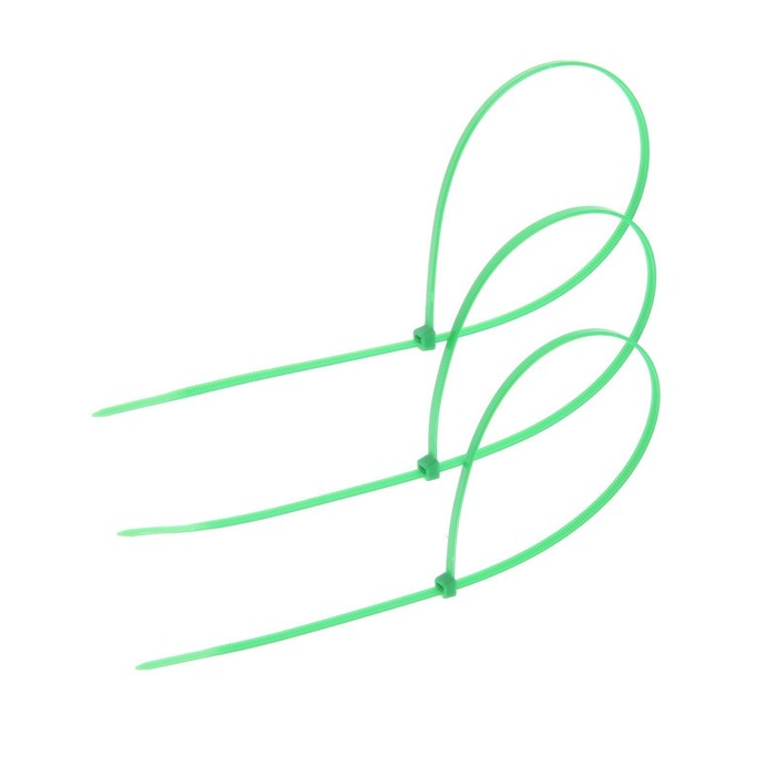 Хомут нейлоновый ТУНДРА krep, для стяжки, 4.8х400 мм, цвет зеленый, в упаковке 100 шт. - Фото 1