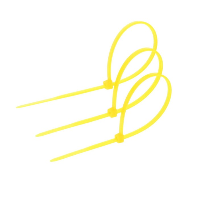 Хомут нейлоновый ТУНДРА krep, для стяжки, 2.5х150 мм, цвет желтый, в упаковке 100 шт.