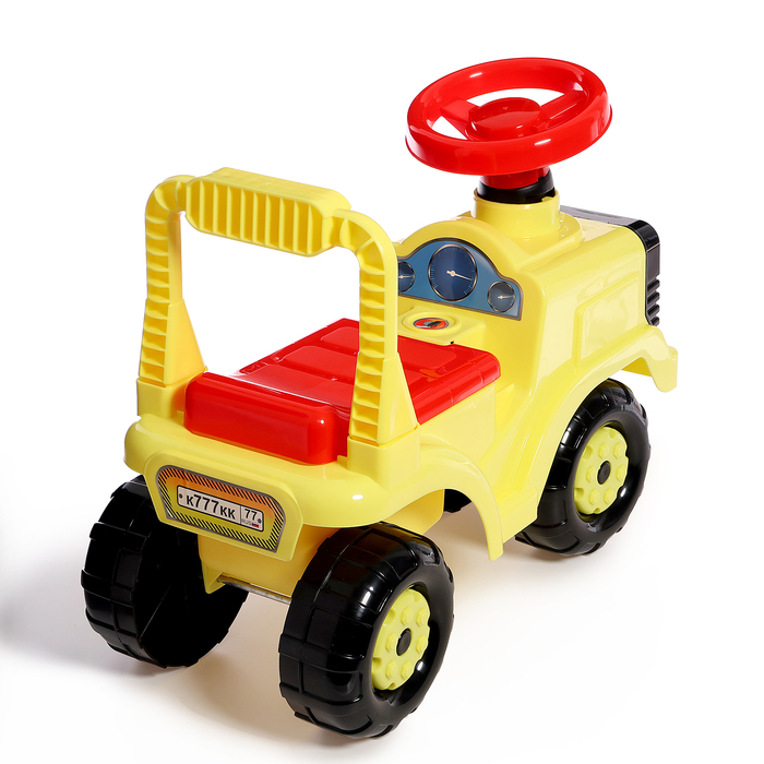 Толокар-машинка «Трактор», цвет жёлтый - фото 1877374148