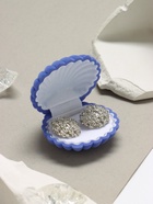 Футляр под серьги, кулон «Ракушка», 6×5.5 см, бархатный, небесный - Фото 2