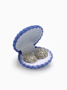 Футляр под серьги, кулон «Ракушка», 6×5.5 см, бархатный, небесный - Фото 5