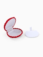 Футляр бархатный под серьги/кулон «Ракушка» 6×5,5, цвет красный, вставка белая - фото 121697297