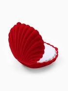 Футляр бархатный под серьги/кулон «Ракушка» 6×5,5, цвет красный, вставка белая - фото 121697298