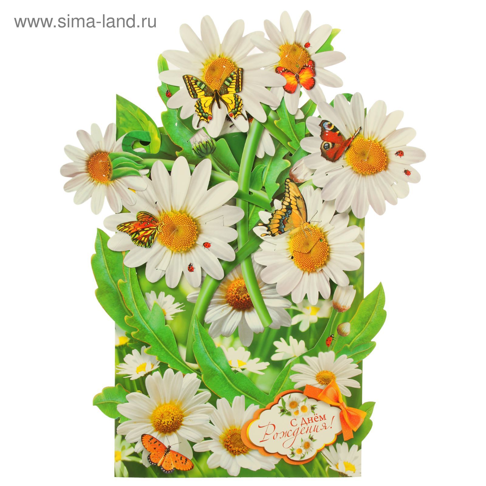 Открытка "С Днем Рождения!" объёмная, ромашки, А3 (2799709) - Купить по ...