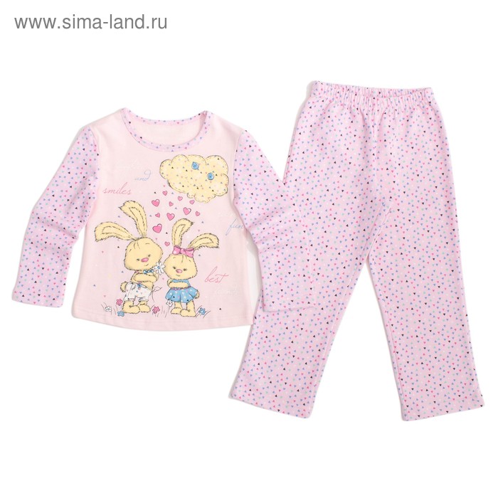 Пижама для девочки, рост 140 см, цвет светло-розовый, принт набивка К839 - Фото 1