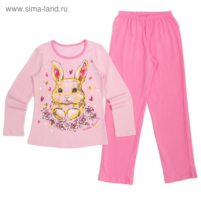Пижама для девочки, рост 98 см, цвет розовый К841 - Фото 1