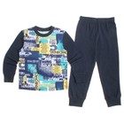 Пижама для мальчика, рост 110 см, цвет тёмно-синий, принт набивка М852 - Фото 1