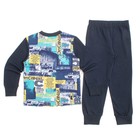 Пижама для мальчика, рост 110 см, цвет тёмно-синий, принт набивка М852 - Фото 9