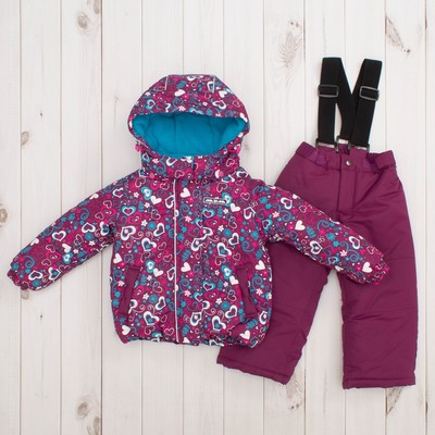 Комплект зимний для девочки (куртка и брюки), рост 104 см, цвет фиолетовый MW27106