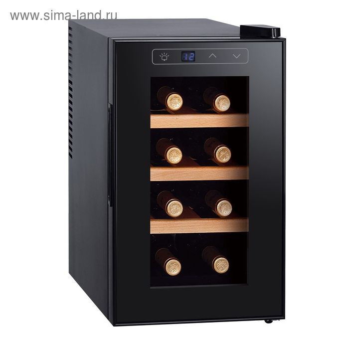Винный шкаф Gemlux GL-WC-8W, 21 л, 8 бутылок, 7-18°, подсветка, чёрный - Фото 1