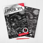 Гравюра «Звёздная ночь» с металлическим эффектом серебра А4 - Фото 1