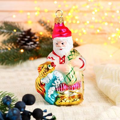 Ёлочное украшение "Старик с золотой рыбкой" 13,5 см