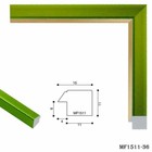 Багет пластиковый 15 мм х 11 мм x 2.9 м (ШхВхД), 1511-36-G, зелёный/металлик - Фото 1