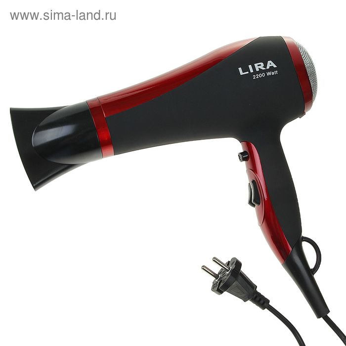 УЦЕНКАФен для волос LIRA LR 0704, 2200 Вт, 2 ск. 3 температурных режима, красный - Фото 1