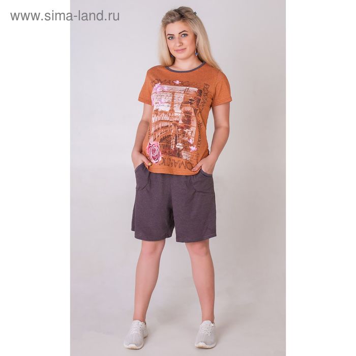 Комплект женский (футболка, шорты) ТК-407 цвет МИКС, р-р 54 - Фото 1