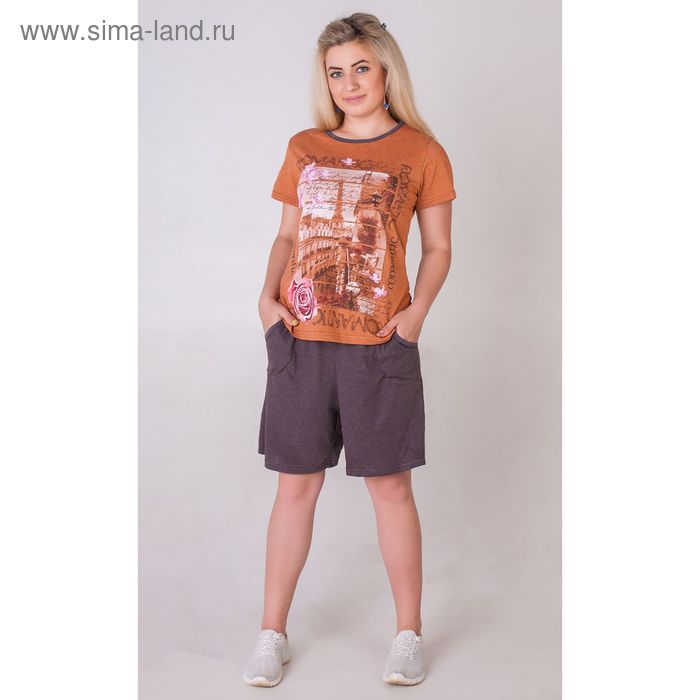 Комплект женский (футболка, шорты) ТК-407 цвет МИКС, р-р 60 - Фото 1