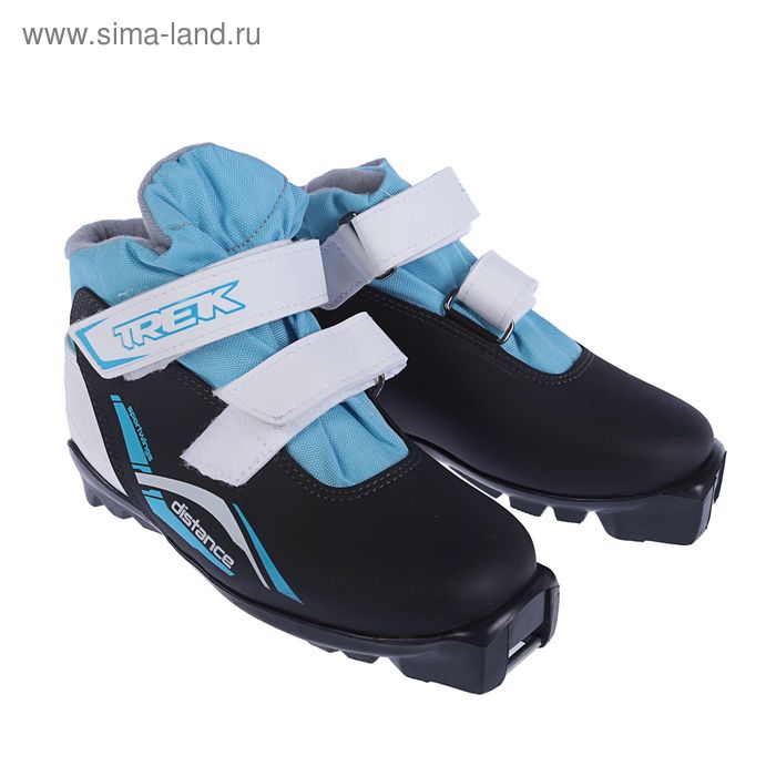 Ботинки лыжные TREK Distance детские SNS ИК, цвет чёрный, лого голубой, размер 32 - Фото 1