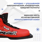 Ботинки лыжные TREK Snowball, NN75, искусственная кожа, искусственная кожа, цвет красный/чёрный, лого чёрный/белый, размер 30 - Фото 2
