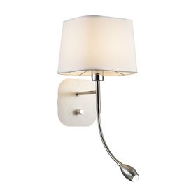 Бра 1687-2W Baumwolle 1xE14, 40W+1W LED белый/хром 18x21,5x46 см