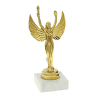 Наградная фигура женская «Ника», золото, подставка пластик камень, 16 х 7 х 5 см. - фото 304971458