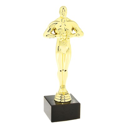 Наградная фигура «Оскар», подставка камень черная, 18 х 5 х 5 см